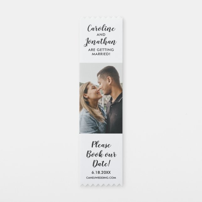 Engagement Photo Fun Unique Save the Date Bookmark (Front)