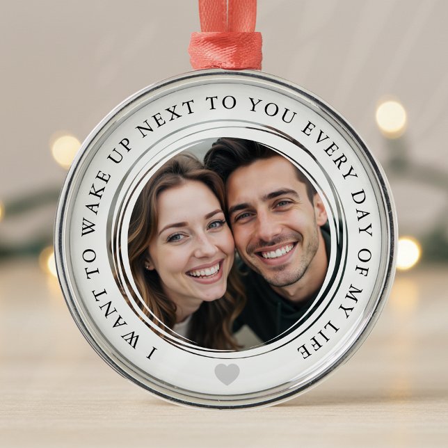 Engagement Photo Keepsake Metal Ornament (Creator Uploaded)