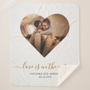 Engagement Photo Love is in the Air Happy Couple Sherpa Blanket