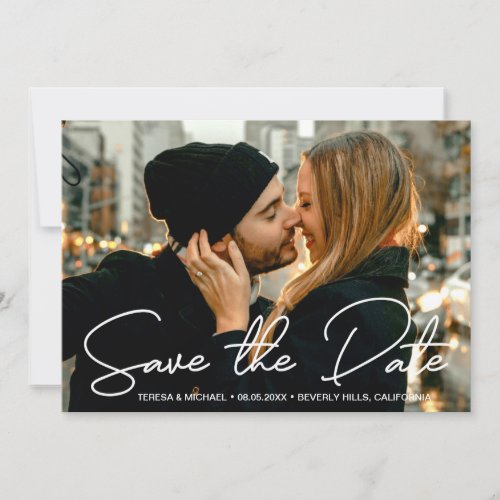 Engagement Photo Modern Save the date Script