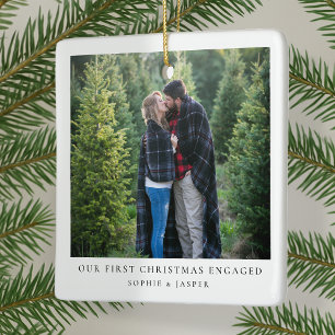 Engagement Photo Ornament Our First Christmas En