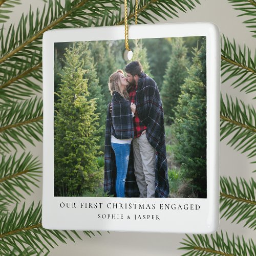 Engagement Photo Ornament | Our First Christmas En