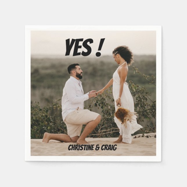 Engagement Photo Party Napkins (Front)