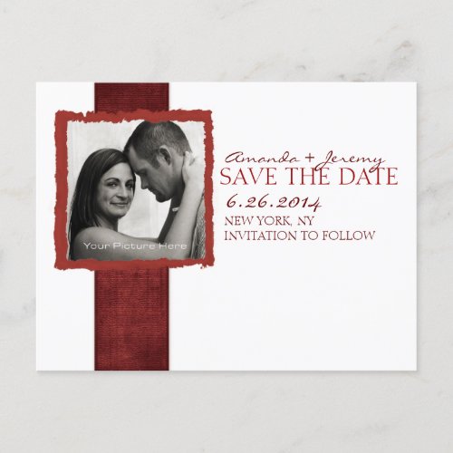 Engagement Photo Rustic Christmas Save The Date Postcard