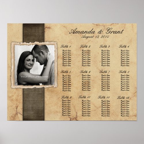 Engagement Photo Rustic Vintage Seating Chart