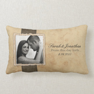 Engagement Photo Rustic Vintage Wedding Lumbar Pillow
