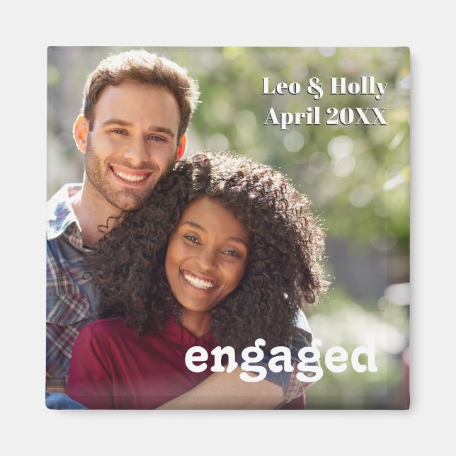 Engagement Photo Simple Keepsake Magnet (Front)