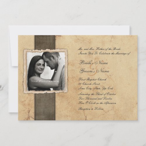 Engagement Photo Vintage Wedding Invitations