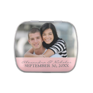 Engagement Photo Wedding Favor Tins (pink) Candy Tin