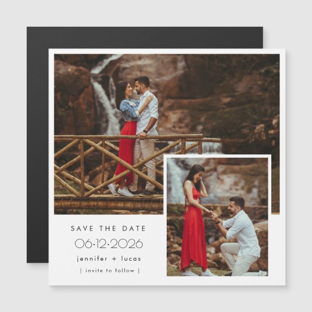 Engagement Photo Wedding Save The Date Magnetic Invitation (Front/Back)