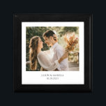 Engagement Photo Wooden Jewelry Keepsake Box<br><div class="desc">A personalized engagement photo wood lacquered keepsake box. Replace this photo with your own favorite wedding photo.</div>