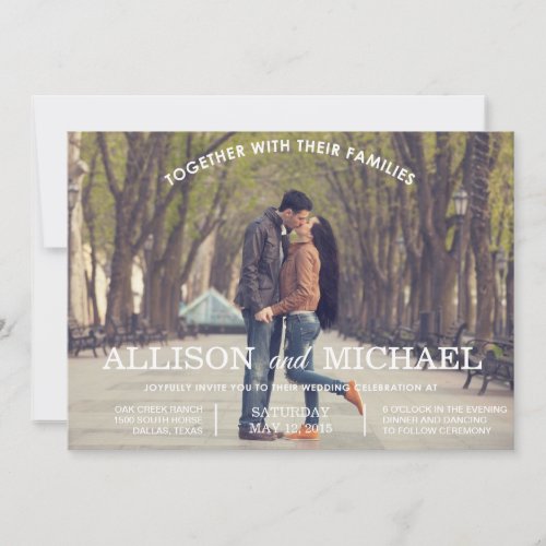 Engagement Photos Wedding Invitation