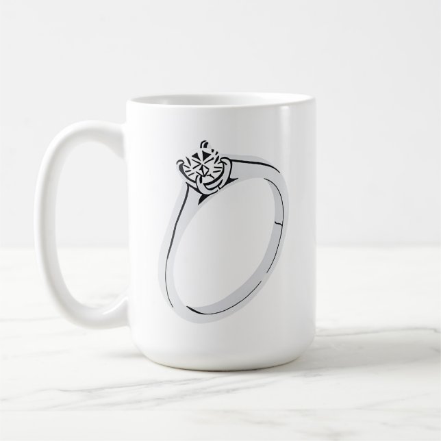 Engagement Ring and Date Coffee Mug (Left)