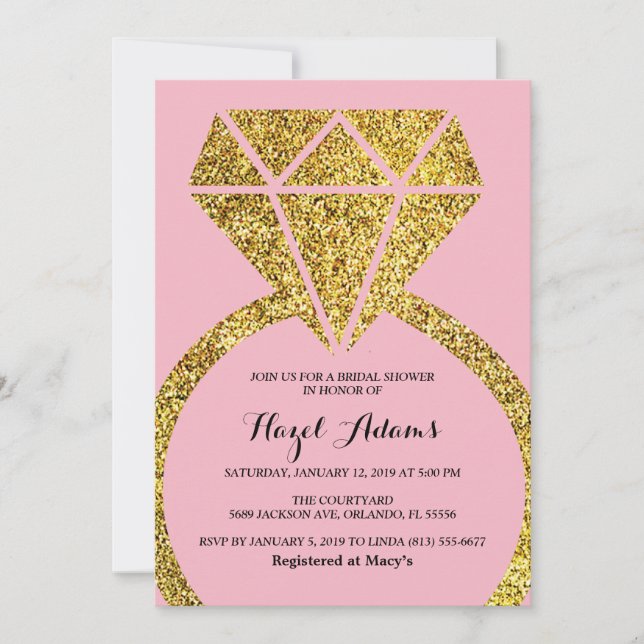 Engagement Ring Bridal Shower Invitation (Front)