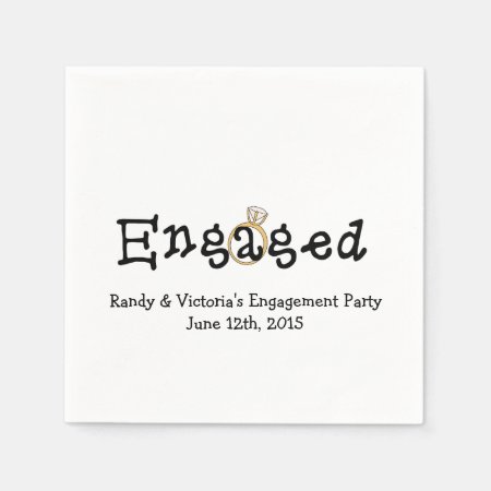 Engagement Ring Engagement Party Paper  Napkins