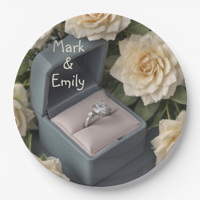 Engagement Ring Paper Plates (Front)