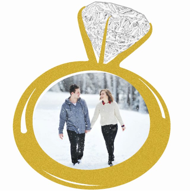 Engagement Ring Photo ornament (Front)