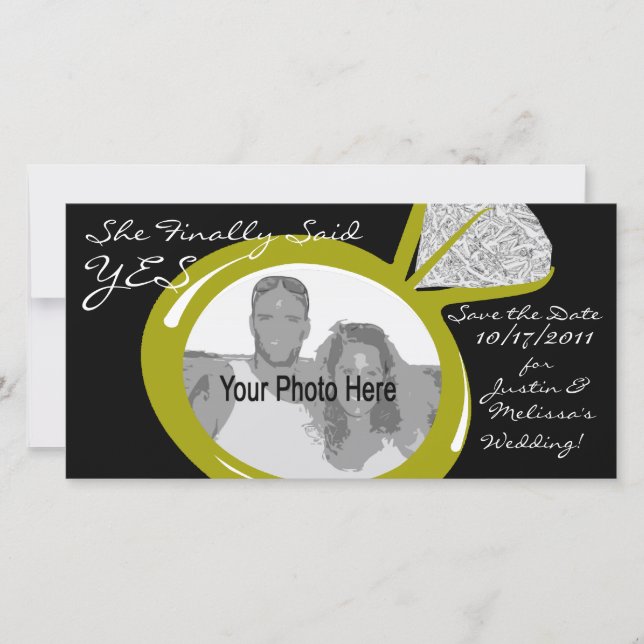 Engagement Ring Photo Save The Date (Front)