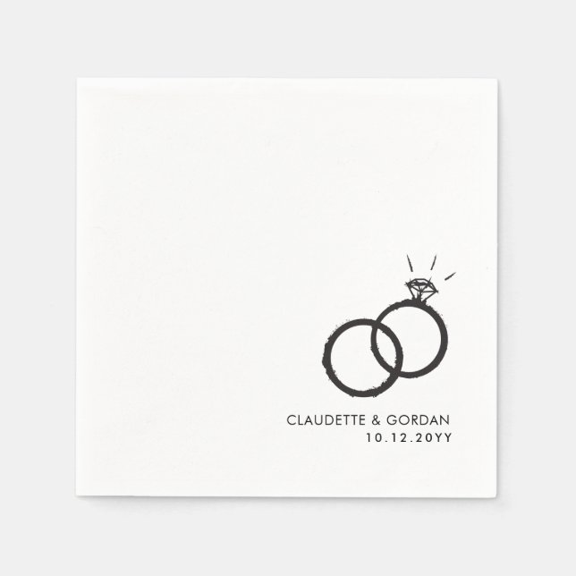 Engagement Rings | Engagement Party Script  Napkins (Front)