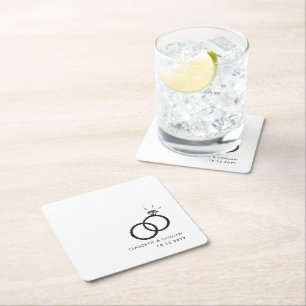 Engagement Rings   Engagement Party Script  Square Paper Coaster