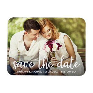 Engagement Save The Date Modern Photo Magnet