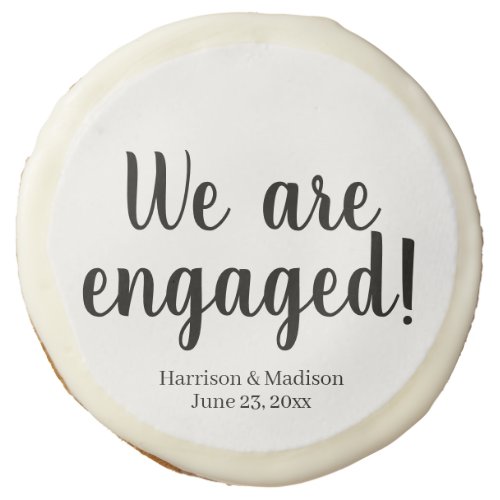 Engagement script custom cute favors announcement sugar cookie