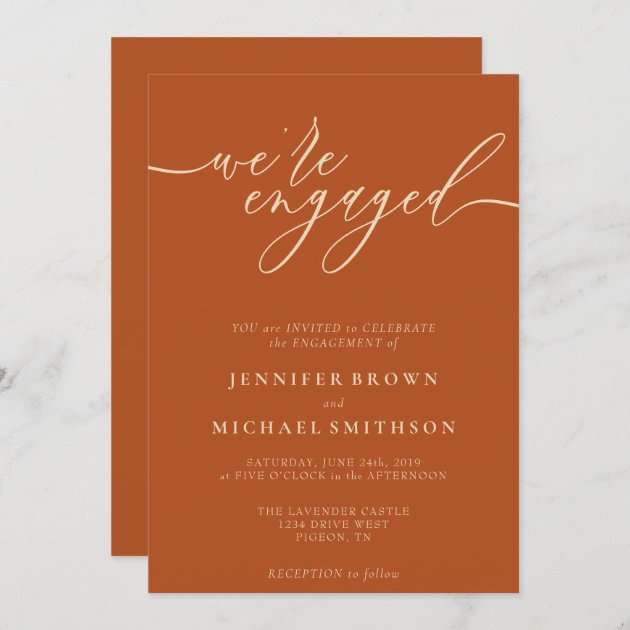 Engagement Simple Terracotta Invitation