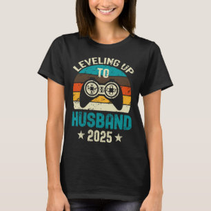 Engagement Tee For Gamer Groom Leveling Up To Husb