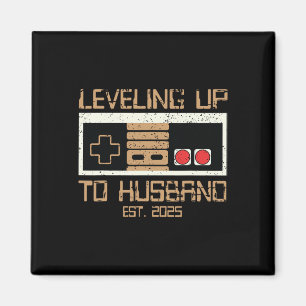Engagement Tee For Gamer Groom Leveling Up To Husb Magnet