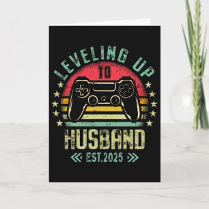 Engagement Tee For Gamer Groom Leveling Up To Husn Card
