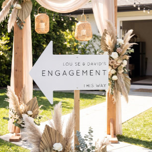 Engagement This Way Arrow Minimalistic Yard Sign