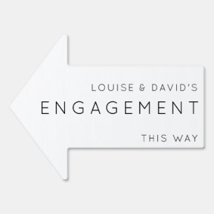 Engagement This Way Arrow Minimalistic Yard Sign