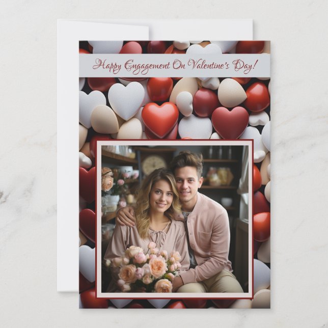 Engagement Valentine's Day Lovecore Personalized 2 Card (Front)