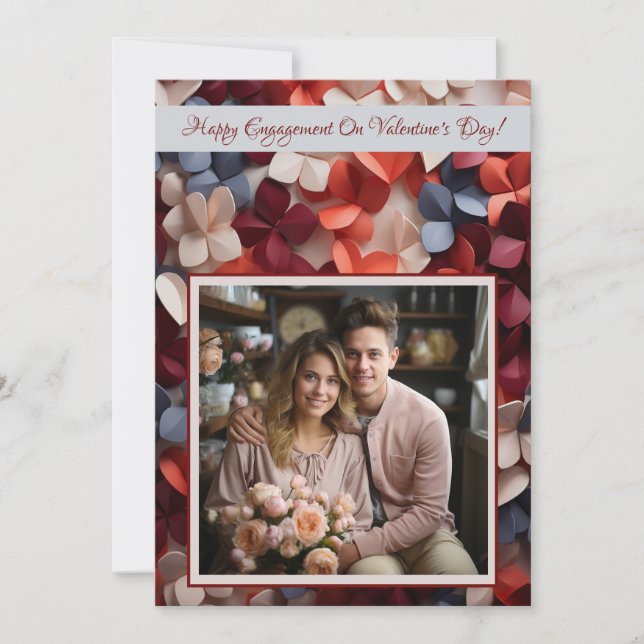 Engagement Valentine's Day Lovecore Personalized 4 Card (Front)