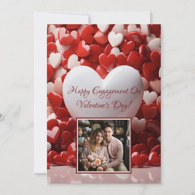 Engagement Valentine's Day Lovecore Personalized Card (Front)