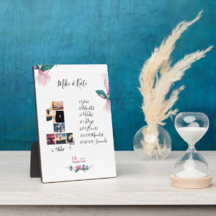Engagement Wedding Anniversary collage Newlywed Plaque