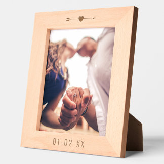 Engagement/Wedding Date Heart Arrow Engraved Frames