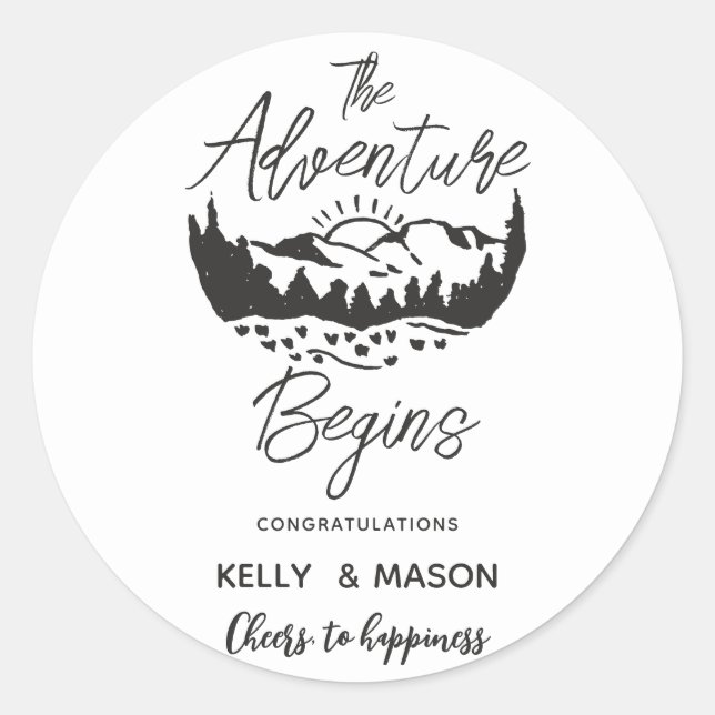 Engagement Wedding Gifts Personalized  Classic Round Sticker (Front)