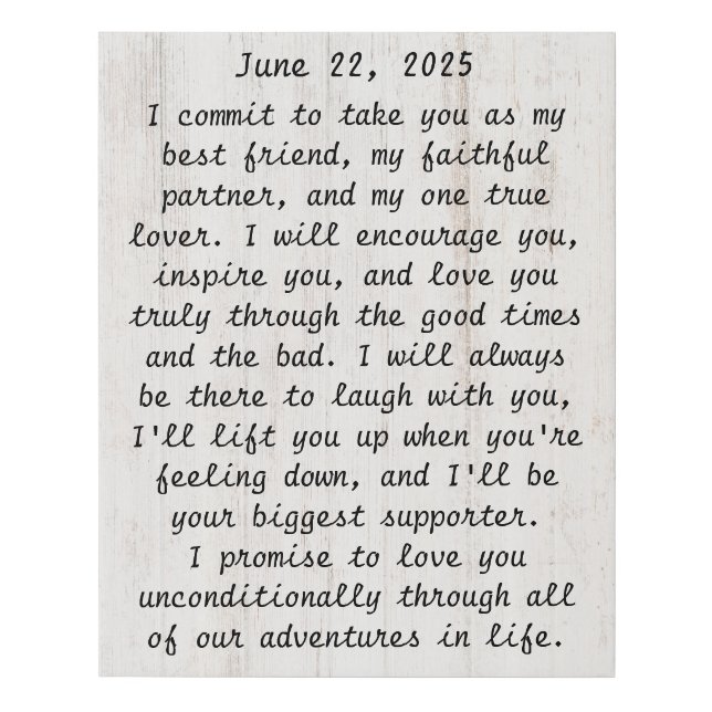 Engagement Wedding Love Commitment Canvas (Front)