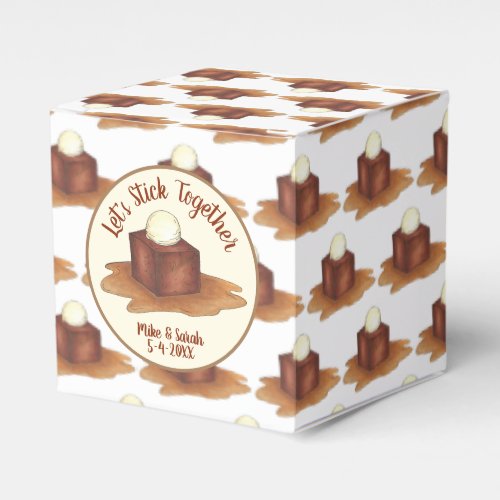 Engagement Wedding Party Sticky Toffee Pudding Favor Boxes