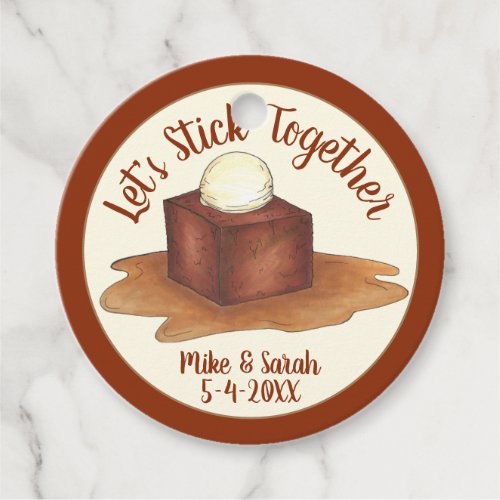 Engagement Wedding Party Sticky Toffee Pudding Favor Tags