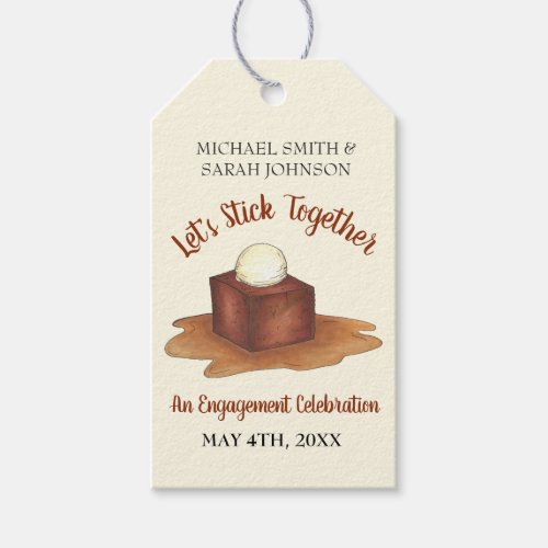 Engagement Wedding Party Sticky Toffee Pudding Gift Tags