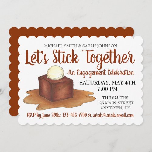 Engagement Wedding Party Sticky Toffee Pudding Invitation