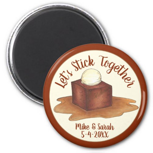 Engagement Wedding Party Sticky Toffee Pudding Magnet