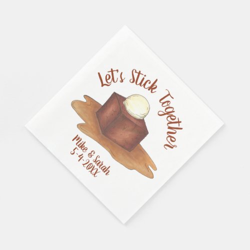 Engagement Wedding Party Sticky Toffee Pudding Napkins