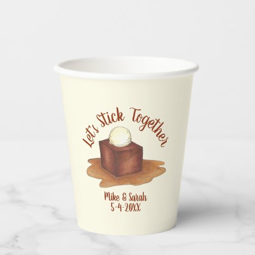 Engagement Wedding Party Sticky Toffee Pudding Paper Cups