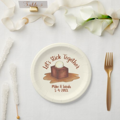 Engagement Wedding Party Sticky Toffee Pudding Paper Plates