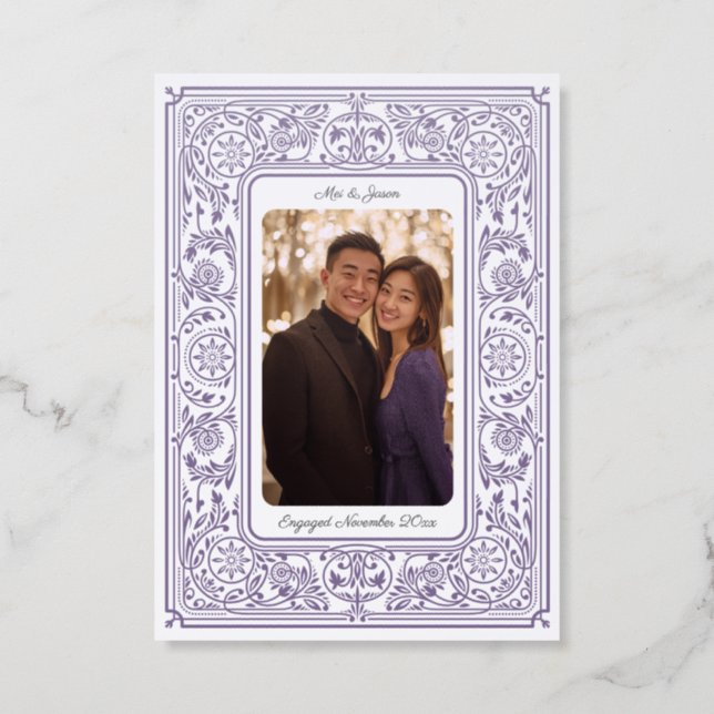 Engagement Wedding Photo Christmas Card (Front)