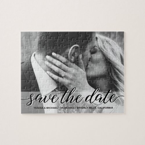 Engagement Wedding Photo Save the date Jigsaw Puzzle