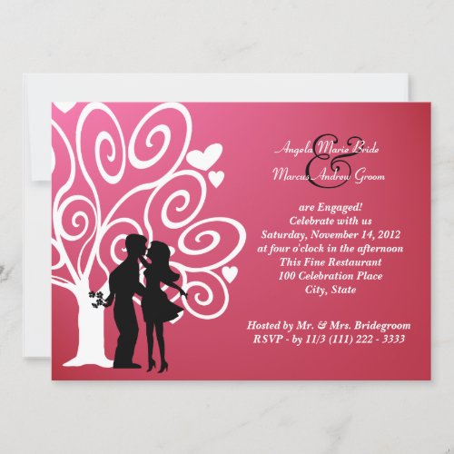 Engagement/ Wedding Silhouette Personalized Invitations